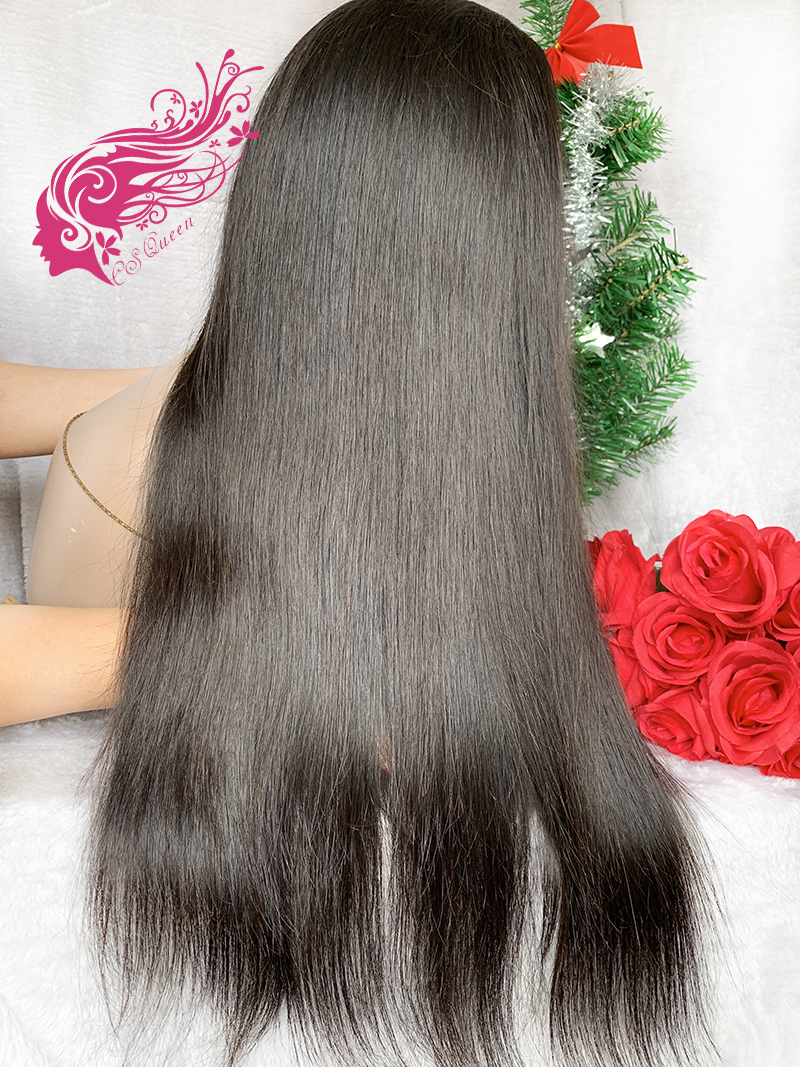 Csqueen Mink hair Straight hair 4*4 Transparent Lace Closure wig 100% human hair 130%density natural hair wigs